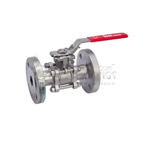 3 Pieces Ball Valve With Flanges - Full Bore