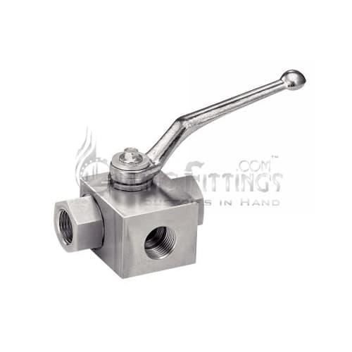 3 Ways High Pressure Ball Valve - Reduced Bore - Bsp Threaded