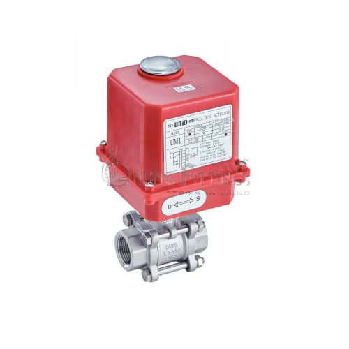 3 Pieces Ball Valve With Electrical Servomotor 230 V - Female / Female