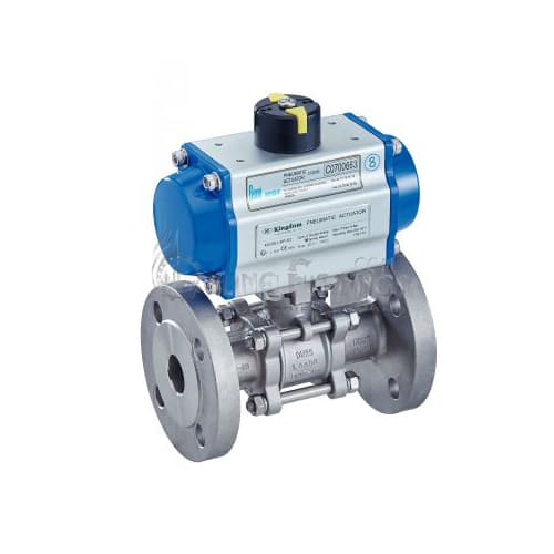 3 Pieces Ball Valve With Pneumatic Actuator (Single Or Double Acting) - Flanged Ends