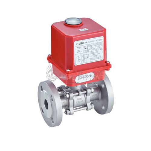 3 Pieces Ball Valve With Electrical Servomotor 230V - Flanged Ends